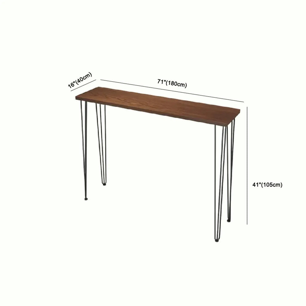 Tables de bar modernes en bois et métal couleur cacao, à quatre pieds, pour bistro