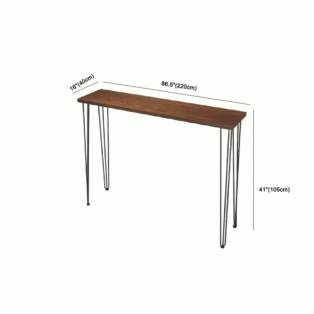 Tables de bar modernes en bois et métal couleur cacao, à quatre pieds, pour bistro