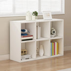 Bibliothèque basse minimaliste en bois blanc/naturel
