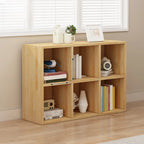 Bibliothèque basse minimaliste en bois blanc/naturel