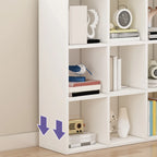 Bibliothèque basse minimaliste en bois blanc/naturel
