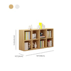 Bibliothèque basse minimaliste en bois blanc/naturel