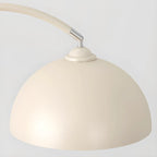 Lampadaire LED géométrique ivoire en forme d'arc avec étagère de rangement pour intérieur