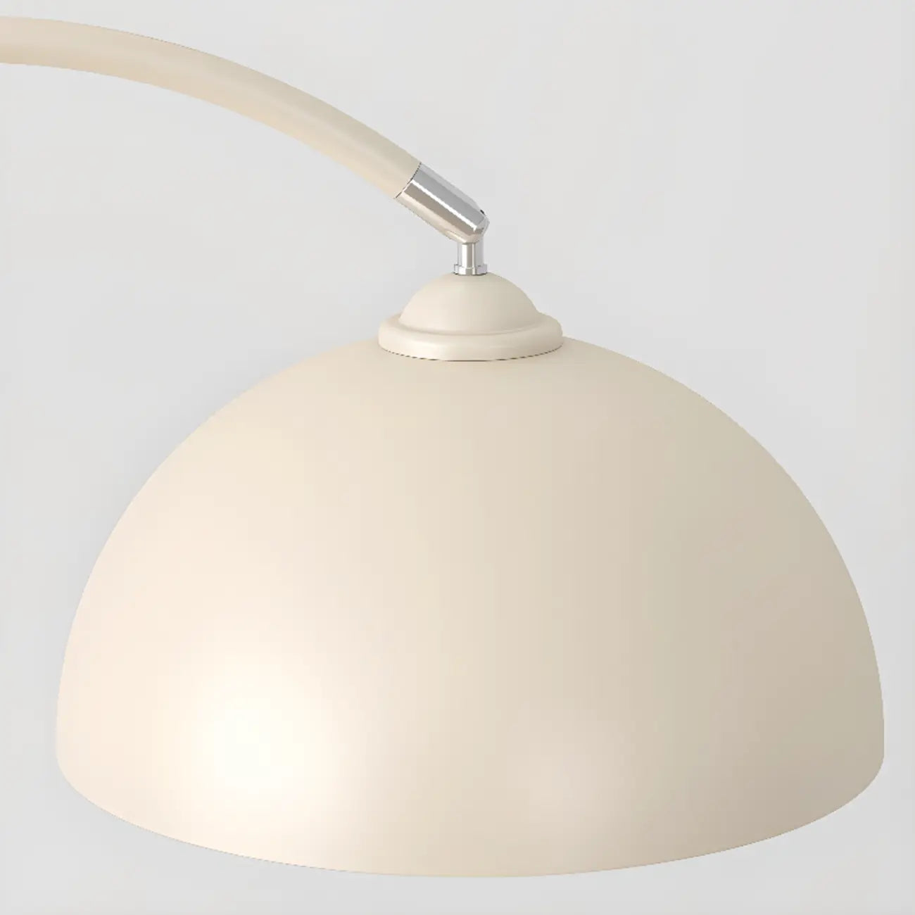 Lampadaire LED géométrique ivoire en forme d'arc avec étagère de rangement pour intérieur