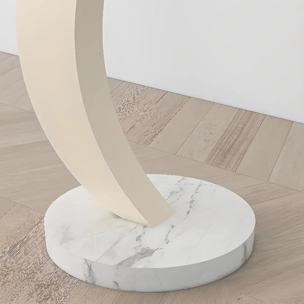 Lampadaire LED géométrique ivoire en forme d'arc avec étagère de rangement pour intérieur