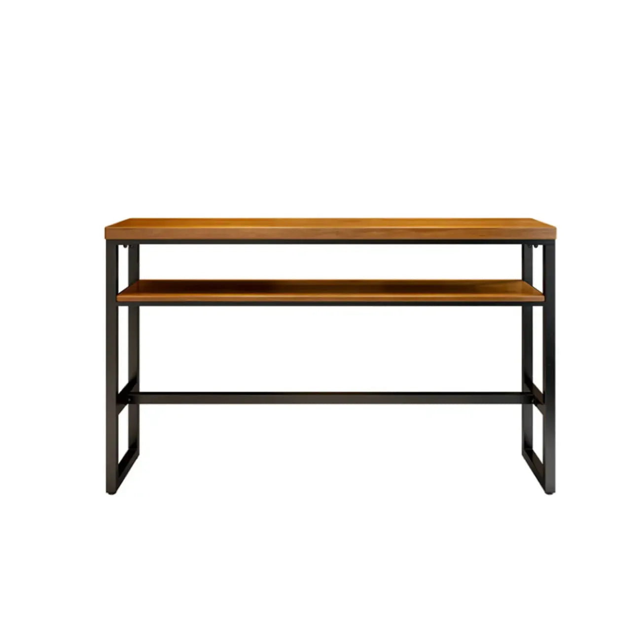 Tables de bar modernes en bois marron, métal et étagère traîneau avec repose-pieds