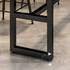 Tables de bar modernes en bois marron, métal et étagère traîneau avec repose-pieds