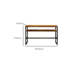Tables de bar modernes en bois marron, métal et étagère traîneau avec repose-pieds