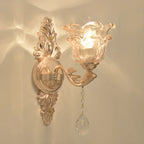 Applique murale miniature en or antique avec abat-jour en cristal géométrique
