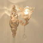 Applique murale miniature en or antique avec abat-jour en cristal géométrique