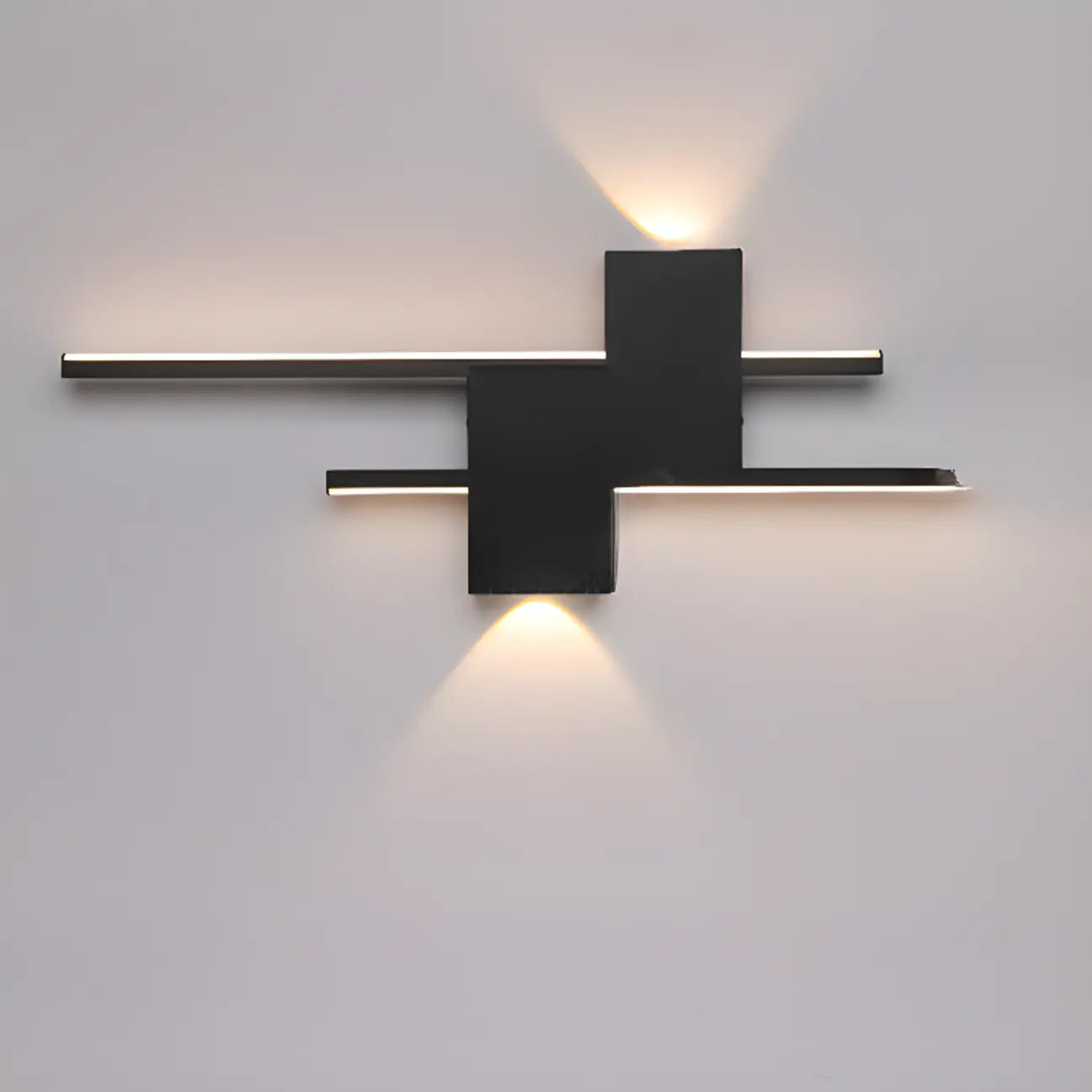 Applique da parete a LED lineare nera moderna a 5 luci per camera da letto