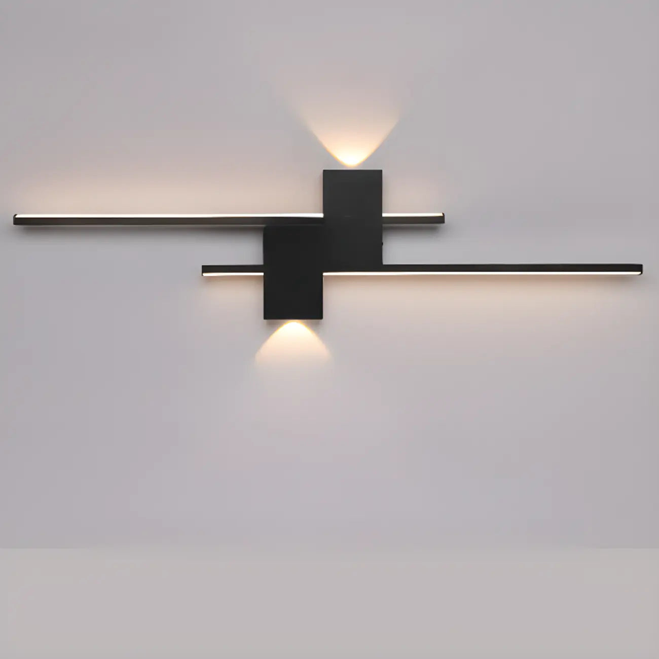 Applique da parete a LED lineare nera moderna a 5 luci per camera da letto