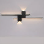 Applique da parete a LED lineare nera moderna a 5 luci per camera da letto