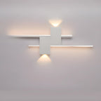 Applique da parete a LED lineare nera moderna a 5 luci per camera da letto