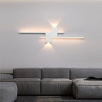 Applique da parete a LED lineare nera moderna a 5 luci per camera da letto