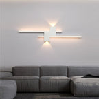 Applique da parete a LED lineare nera moderna a 5 luci per camera da letto