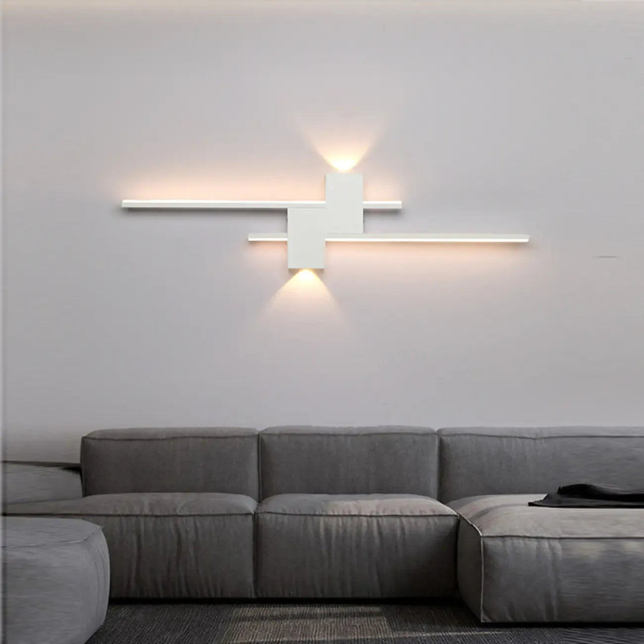 Applique da parete a LED lineare nera moderna a 5 luci per camera da letto