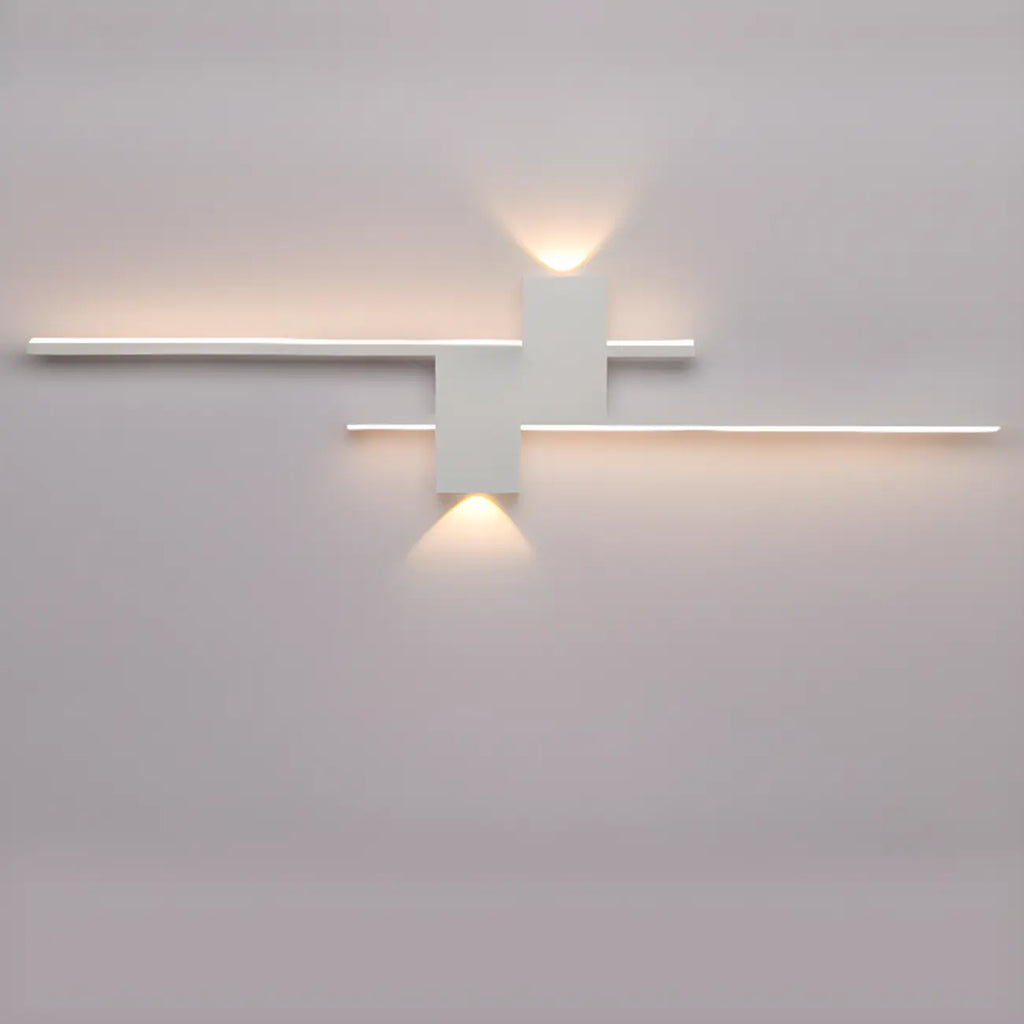 Applique da parete a LED lineare nera moderna a 5 luci per camera da letto