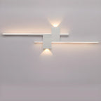 Applique da parete a LED lineare nera moderna a 5 luci per camera da letto
