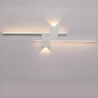 Applique da parete a LED lineare nera moderna a 5 luci per camera da letto