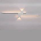 Applique da parete a LED lineare nera moderna a 5 luci per camera da letto