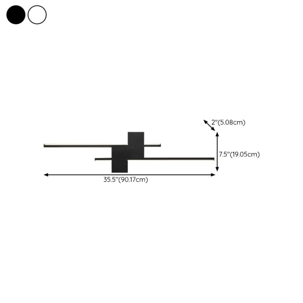 Applique da parete a LED lineare nera moderna a 5 luci per camera da letto