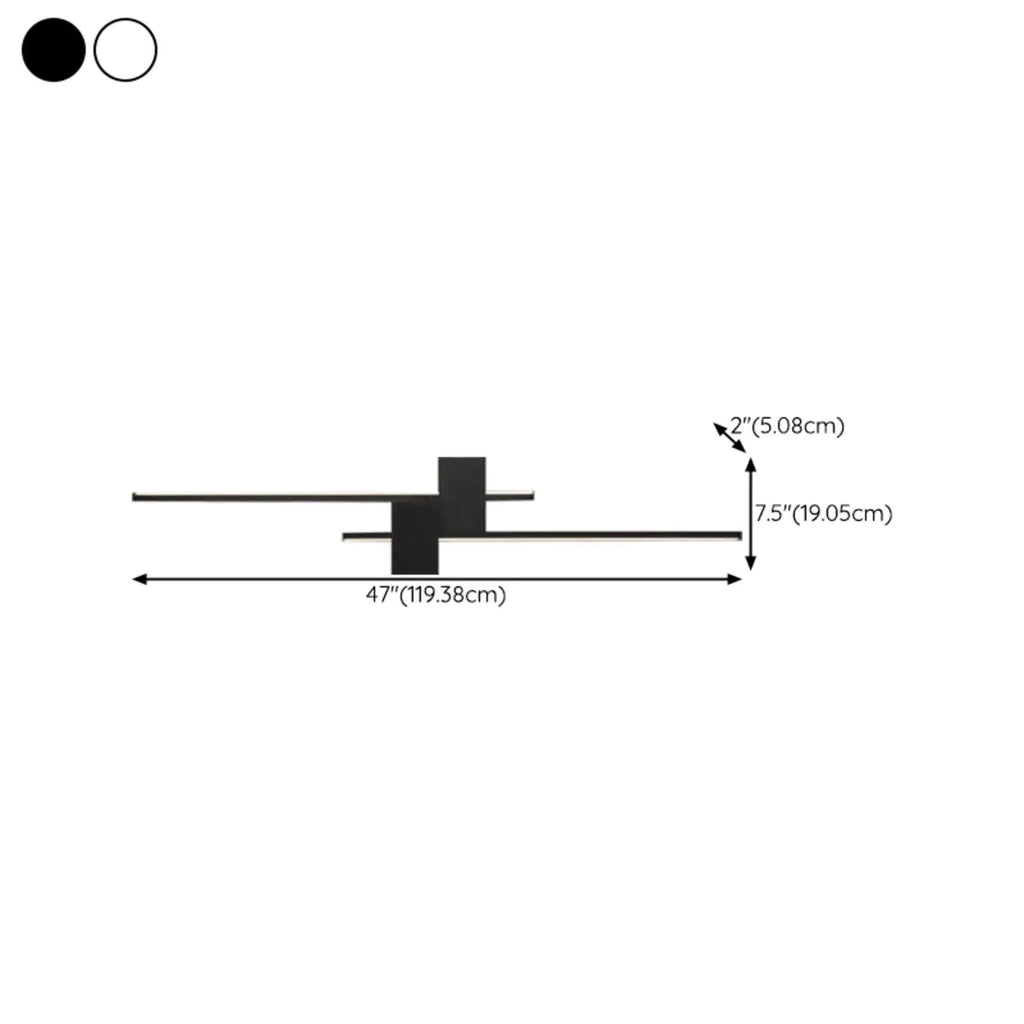 Applique da parete a LED lineare nera moderna a 5 luci per camera da letto