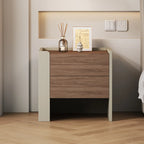 Table de chevet moderne à 2 tiroirs en pin brun-gris