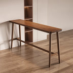 Tables de bar minimalistes en bois couleur cacao, style tréteau, pour la maison