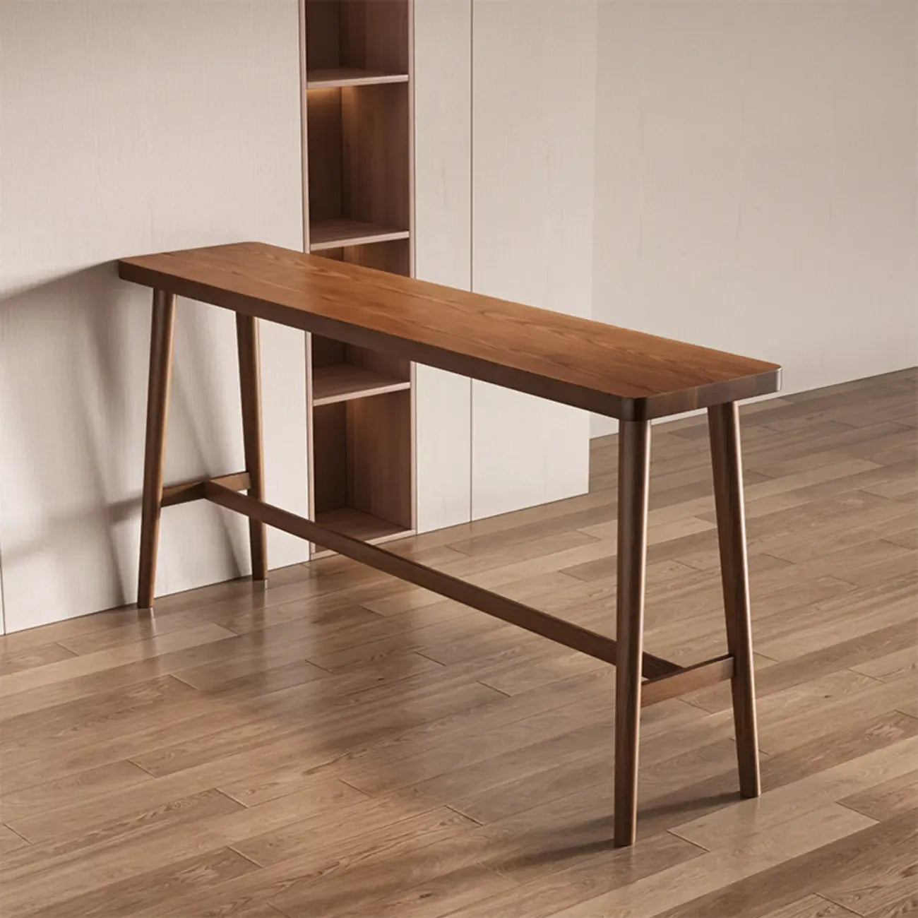Tables de bar minimalistes en bois couleur cacao, style tréteau, pour la maison