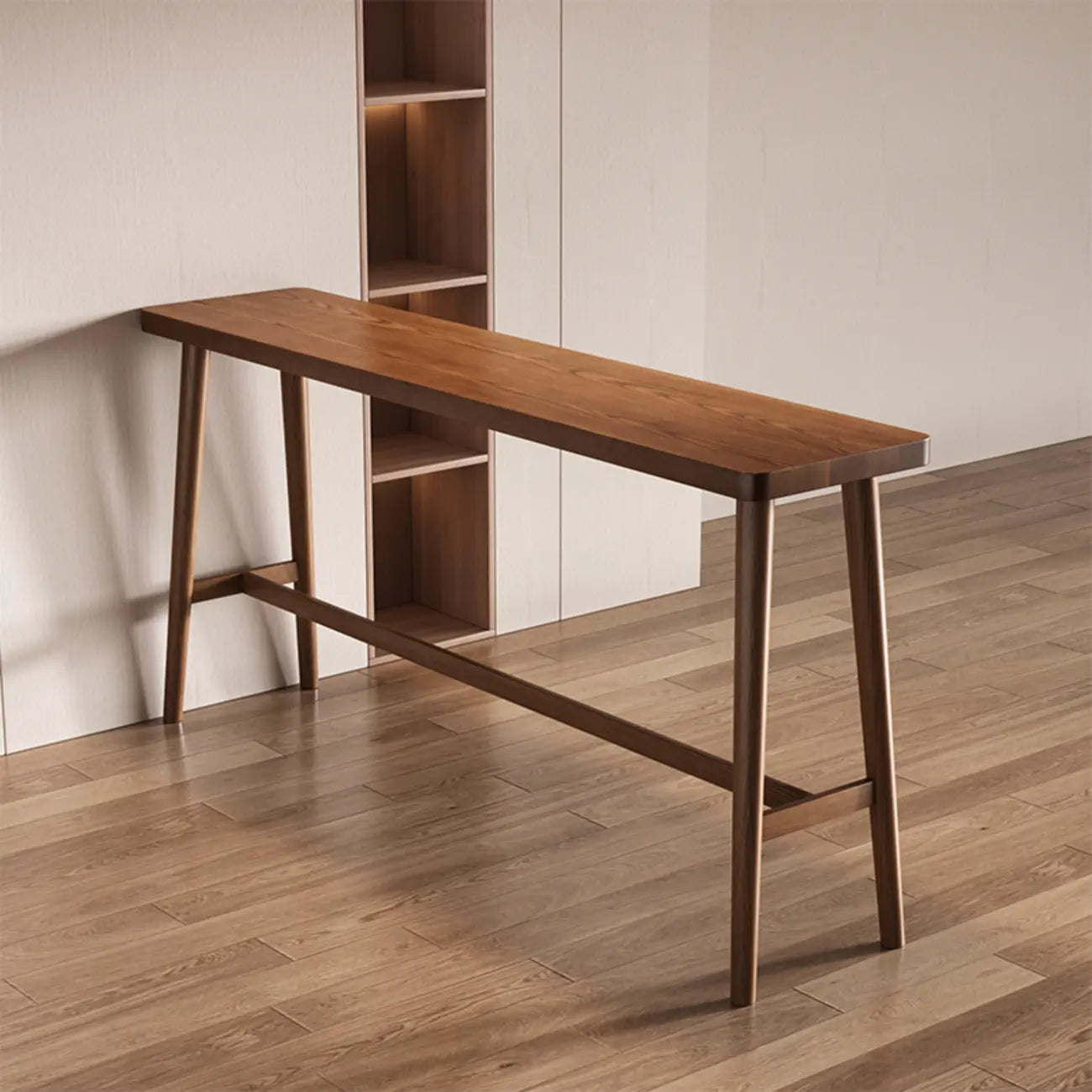 Tables de bar minimalistes en bois couleur cacao, style tréteau, pour la maison