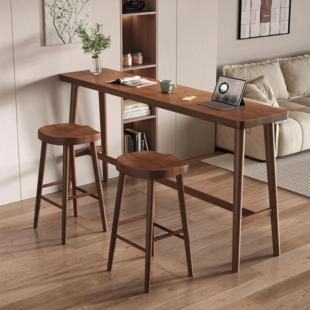 Tables de bar minimalistes en bois couleur cacao, style tréteau, pour la maison