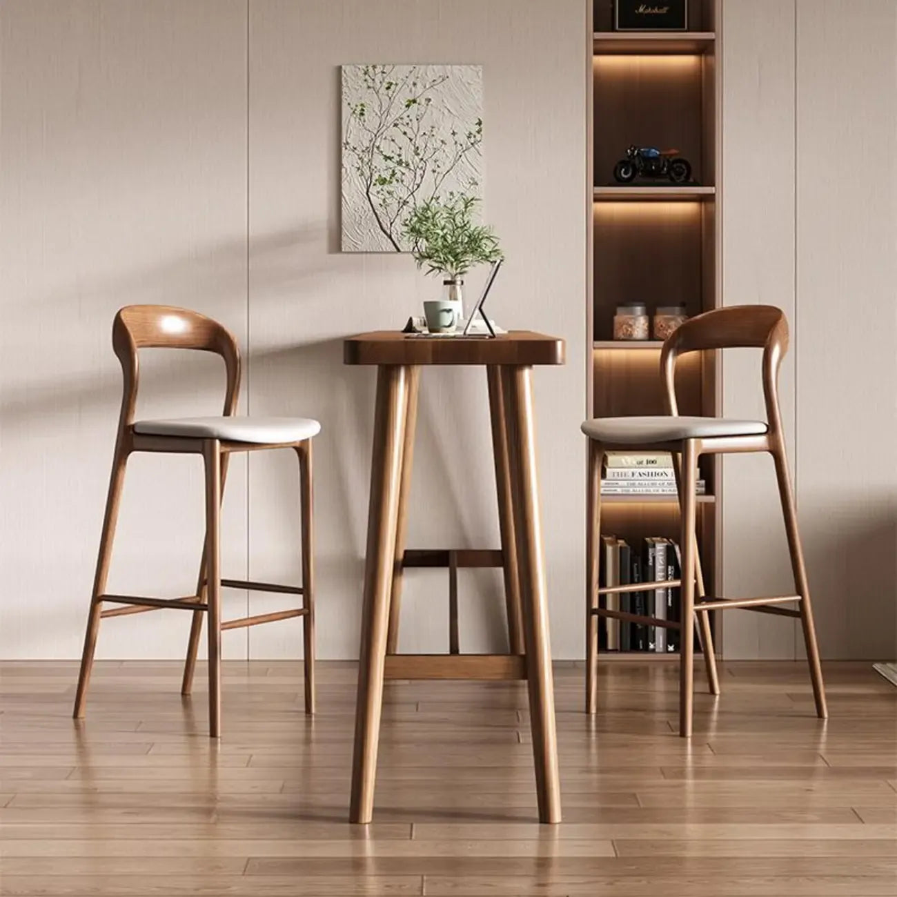 Tables de bar minimalistes en bois couleur cacao, style tréteau, pour la maison