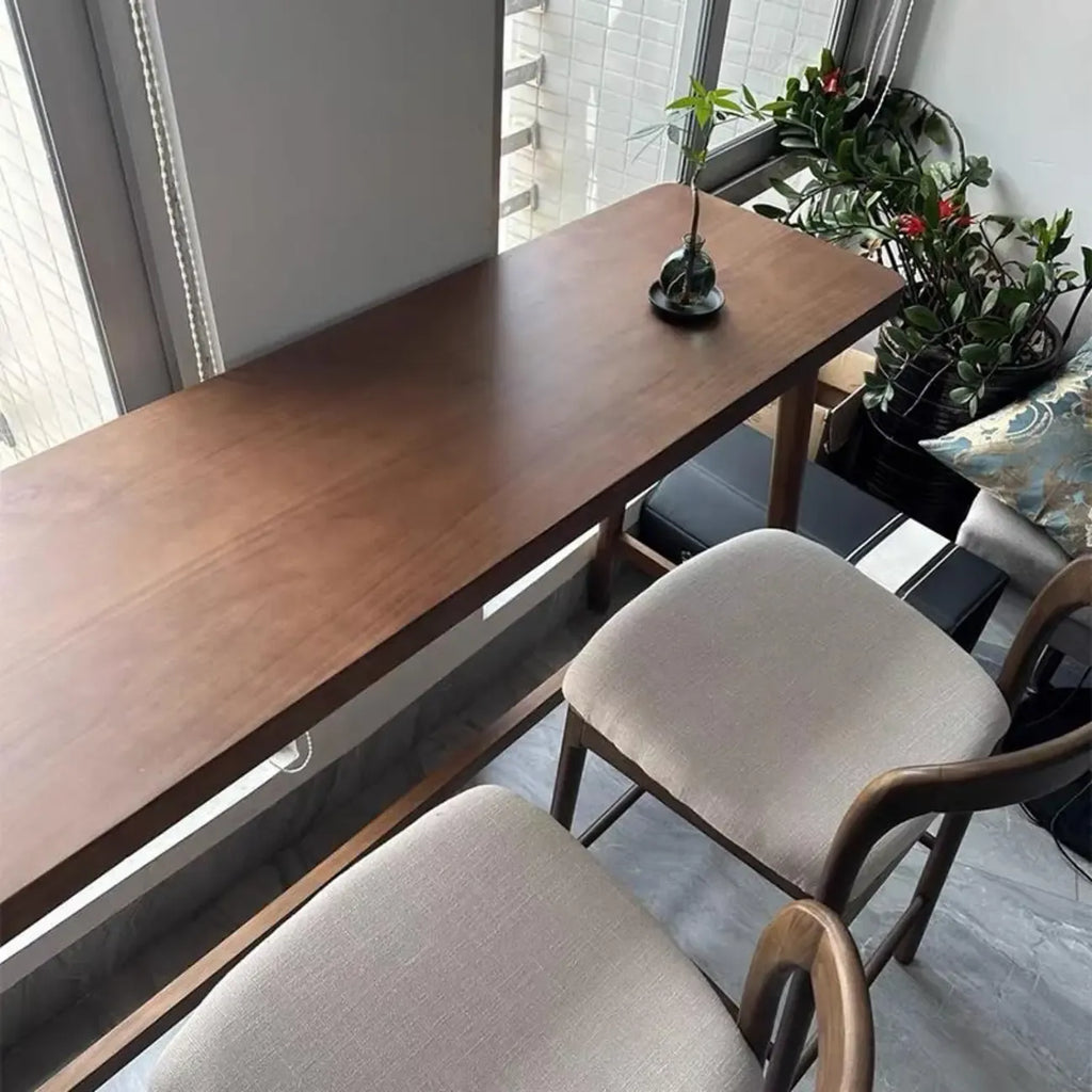 Tables de bar minimalistes en bois couleur cacao, style tréteau, pour la maison