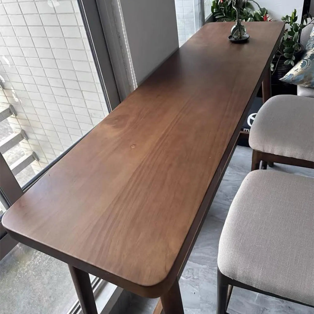 Tables de bar minimalistes en bois couleur cacao, style tréteau, pour la maison