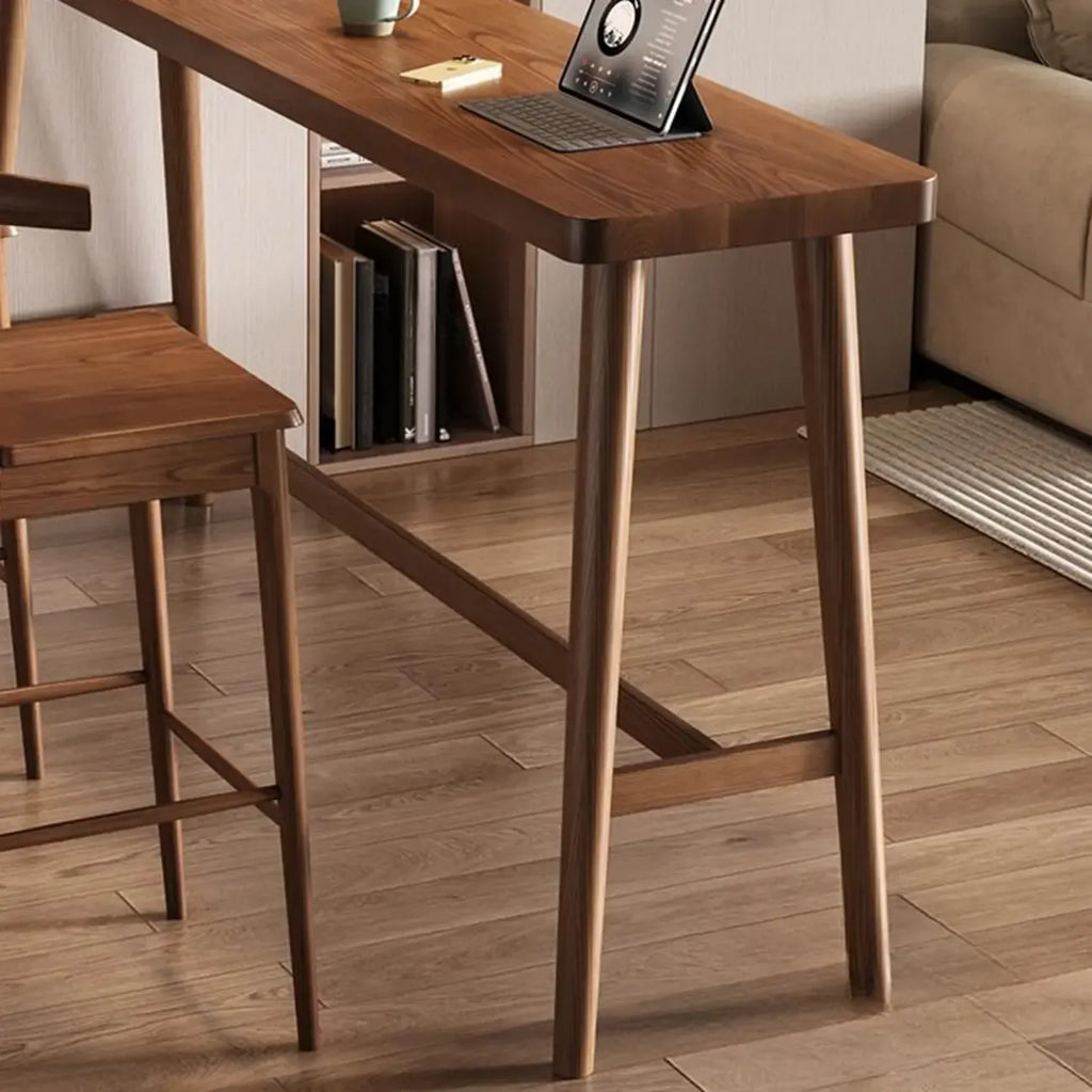Tables de bar minimalistes en bois couleur cacao, style tréteau, pour la maison