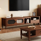 Meuble TV moderne en bois avec étagères et rangement