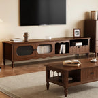 Meuble TV moderne en bois avec étagères et rangement
