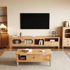 Meuble TV moderne en bois avec étagères et rangement