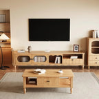 Meuble TV moderne en bois avec étagères et rangement