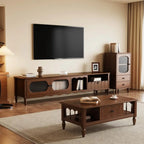 Meuble TV moderne en bois avec étagères et rangement