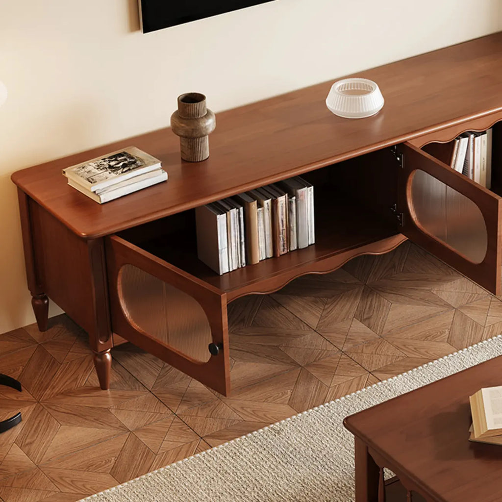 Meuble TV moderne en bois avec étagères et rangement