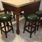 Tabourets de bar pivotants en cuir scandinave à hauteur de barre