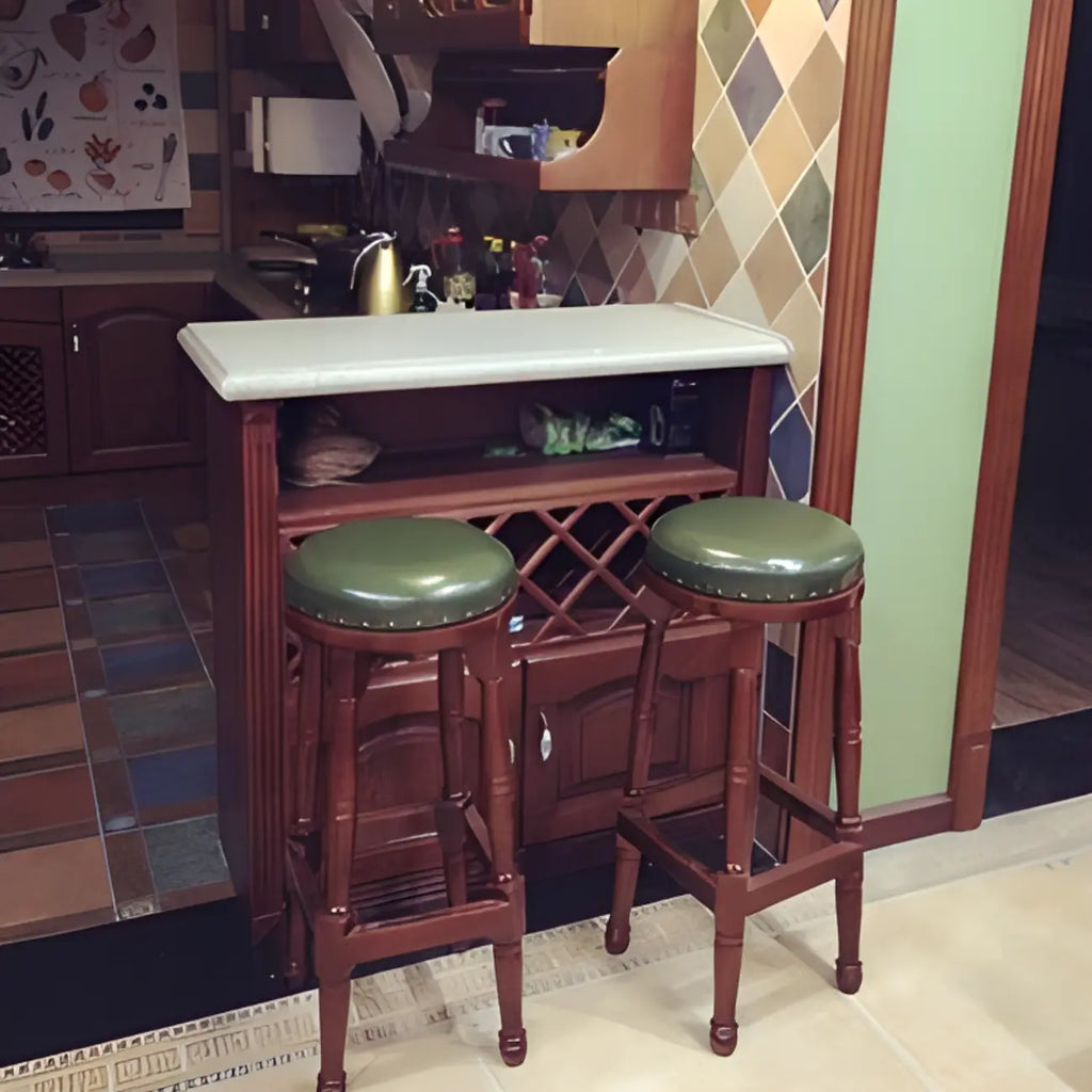 Tabourets de bar pivotants en cuir scandinave à hauteur de barre