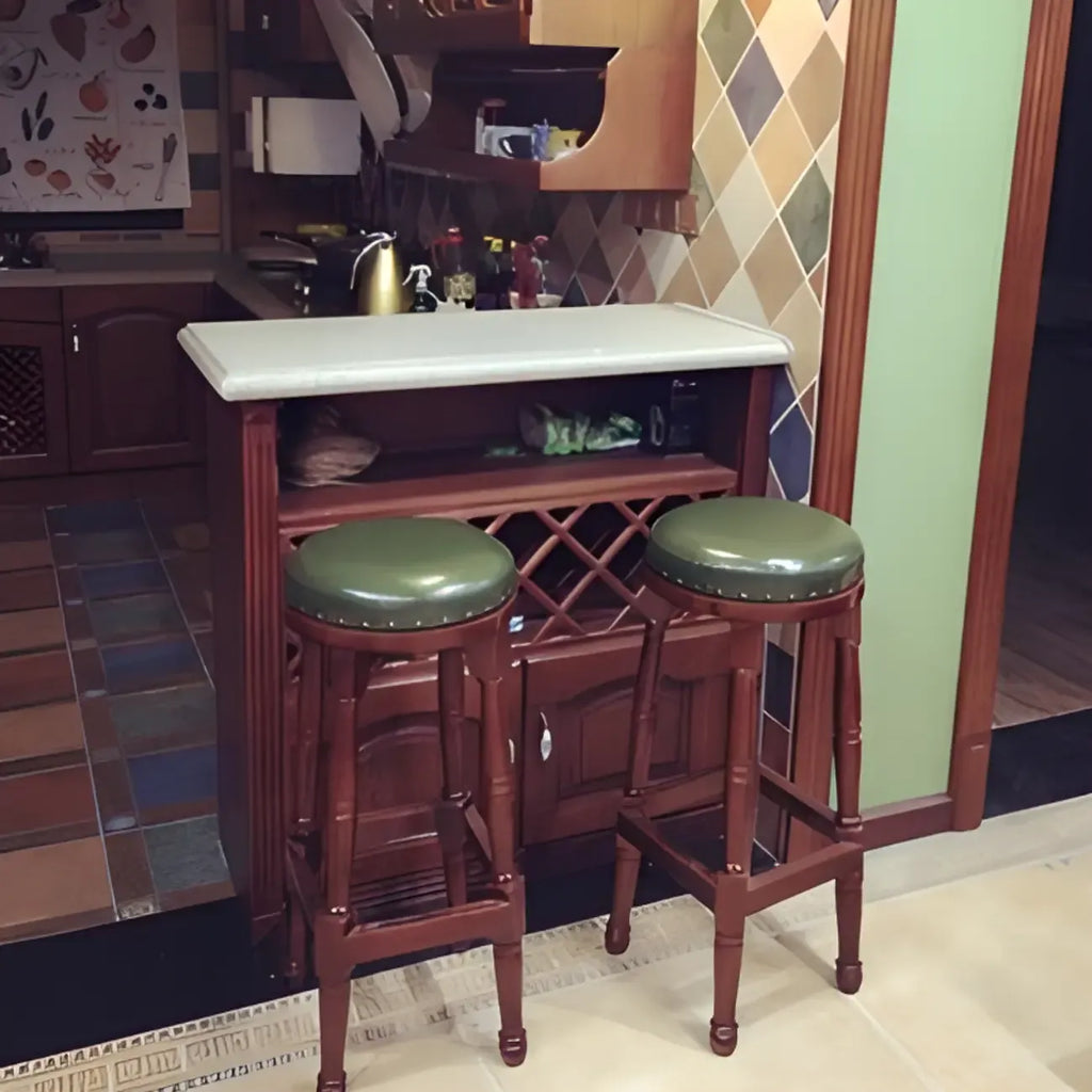 Tabourets de bar pivotants en cuir scandinave à hauteur de barre
