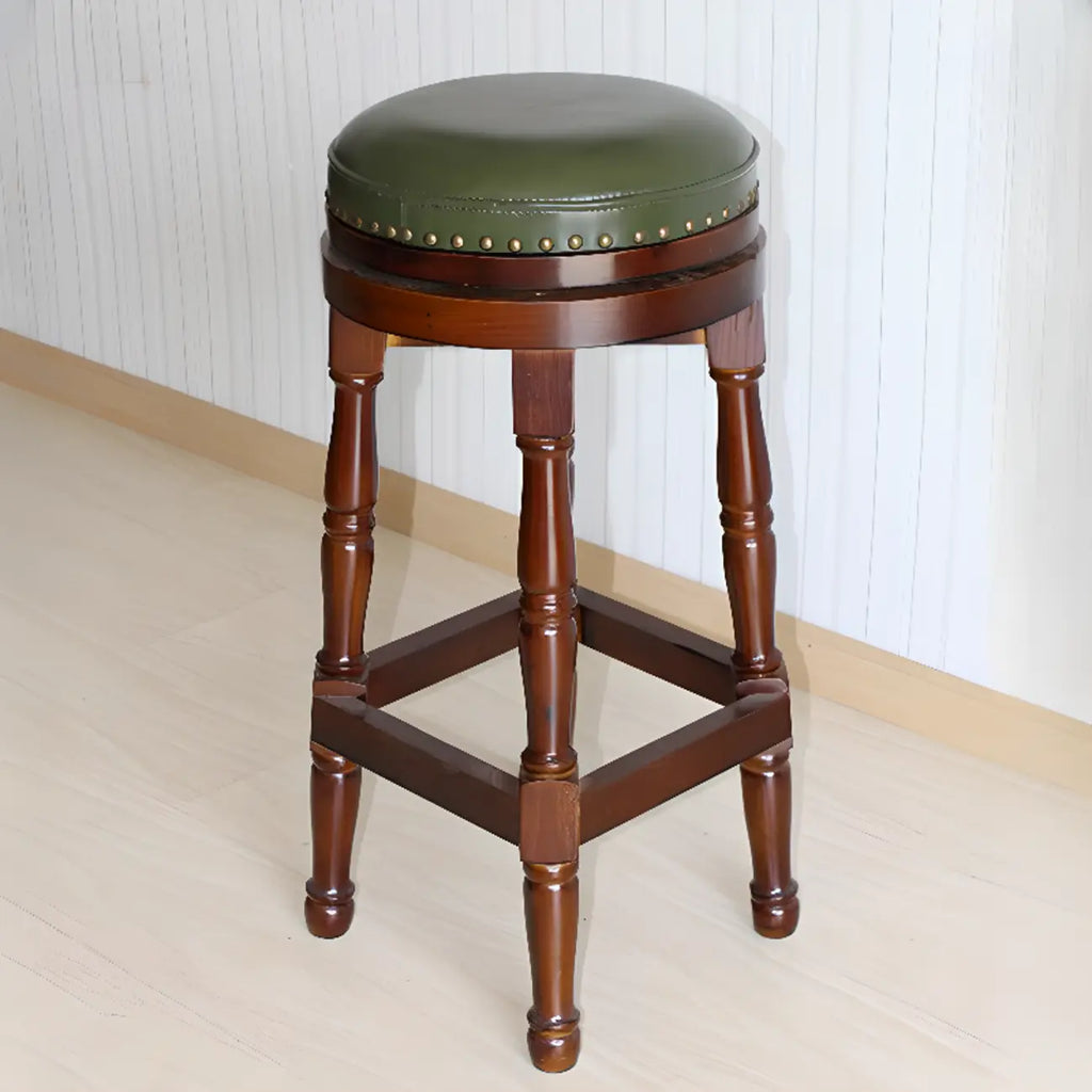 Tabourets de bar pivotants en cuir scandinave à hauteur de barre