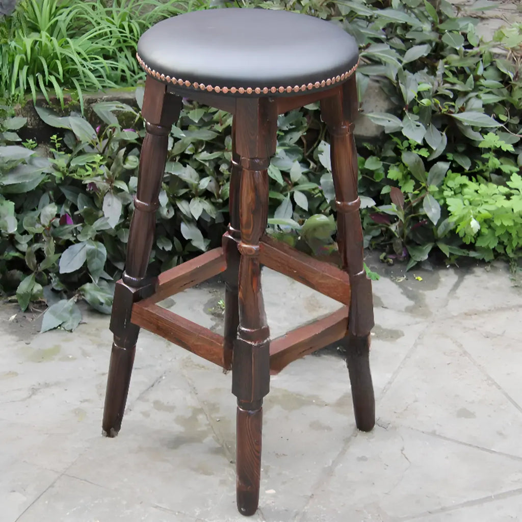 Tabourets de bar pivotants en cuir scandinave à hauteur de barre