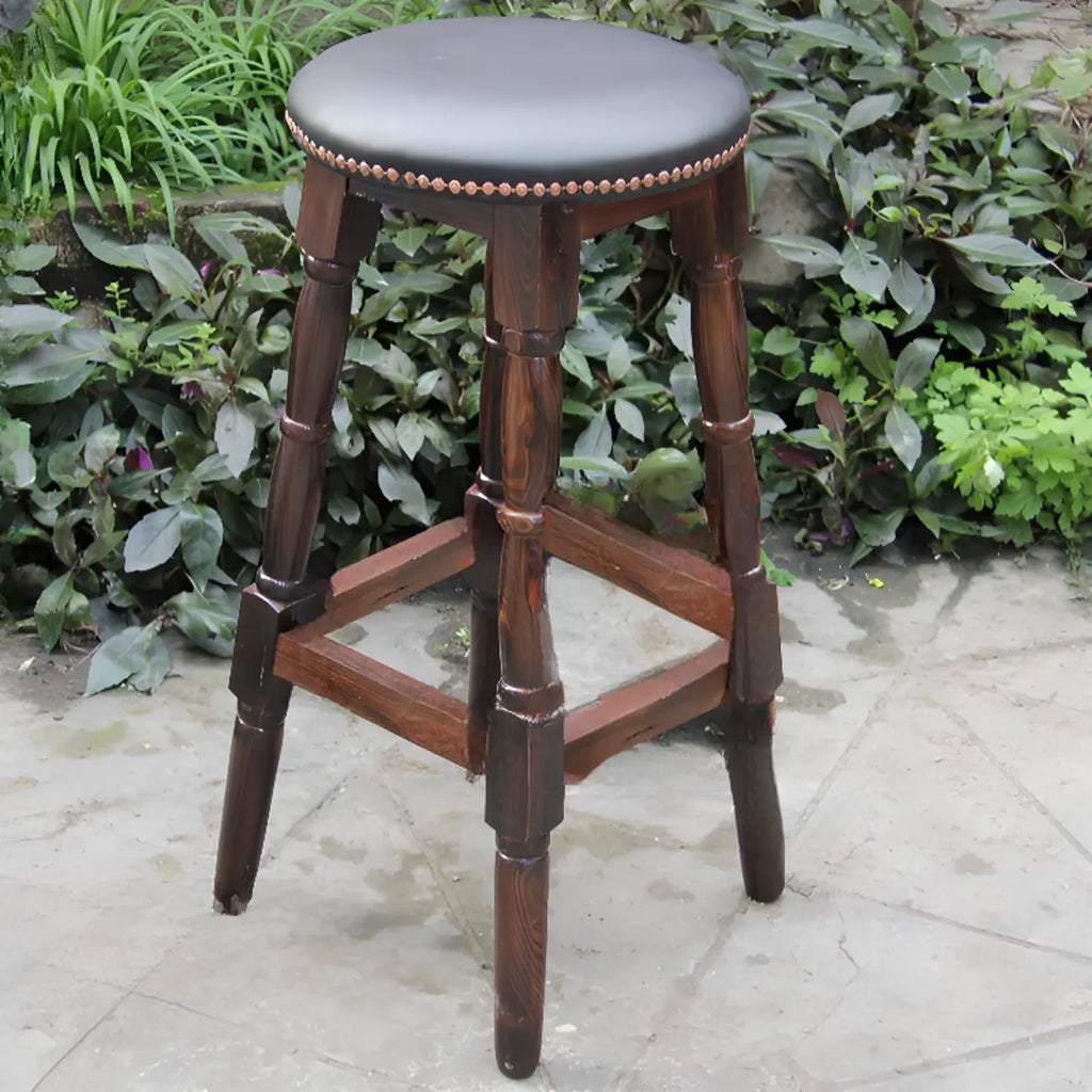 Tabourets de bar pivotants en cuir scandinave à hauteur de barre