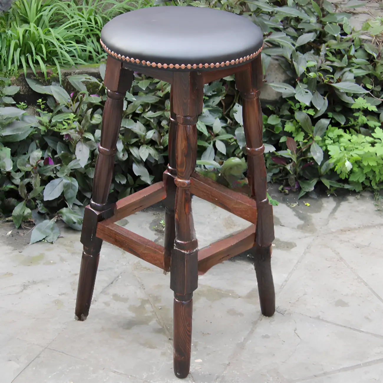 Tabourets de bar pivotants en cuir scandinave à hauteur de barre