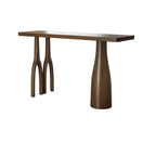 Tables de bar modernes à double piétement en bois brun